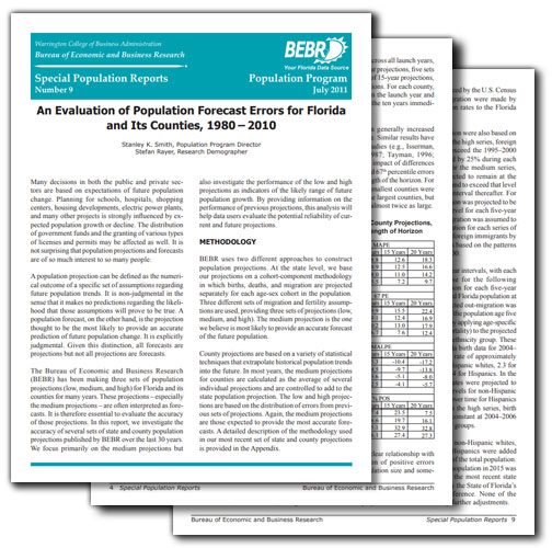 SPR No. 9: An Evaluation of Population Forecast Errors for Florida and Its Counties, 1980 – 2010