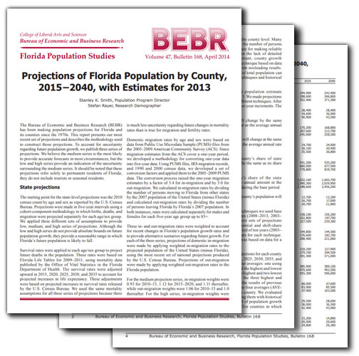 Projections of Florida Population by County, 2015–2040, with Estimates for 2013