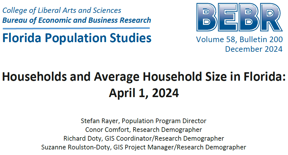 Florida Number of Households and Average Household Size 2024